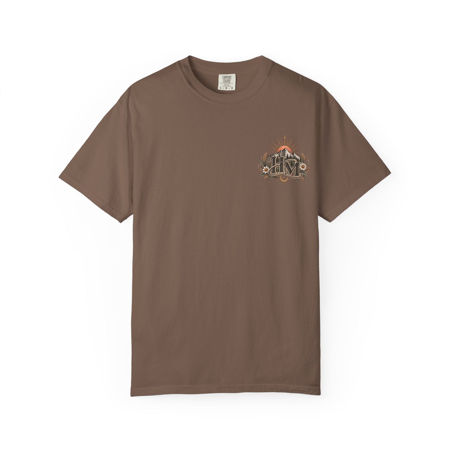 Her Mettle T-Shirt — Mountain Floral Graphic Tee ("Her Mettle: Strength Has a Story")