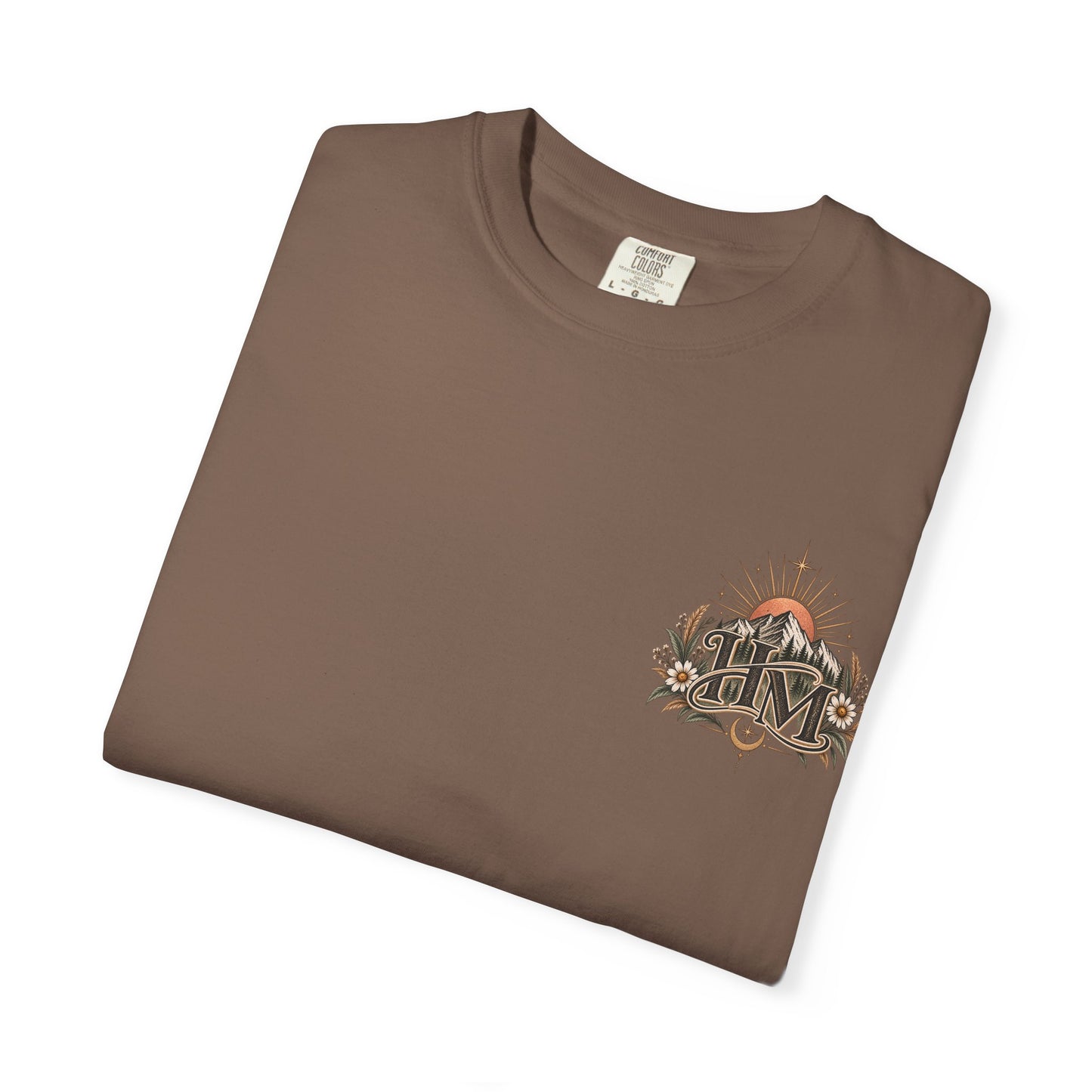 Her Mettle T-Shirt — Mountain Floral Graphic Tee ("Her Mettle: Strength Has a Story")