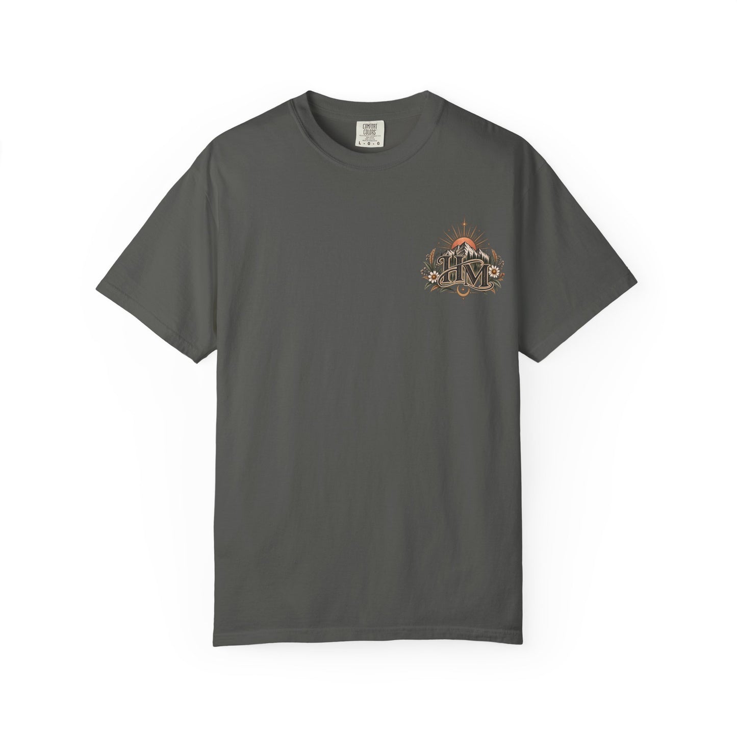 Her Mettle T-Shirt — Mountain Floral Graphic Tee ("Her Mettle: Strength Has a Story")