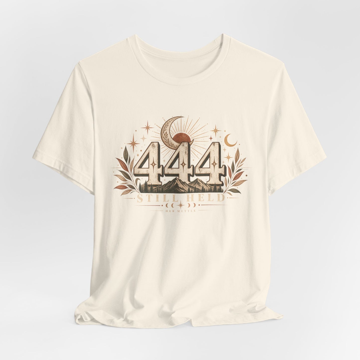 444 Still Held Tee — Spiritual Moon Anniversary T‑Shirt